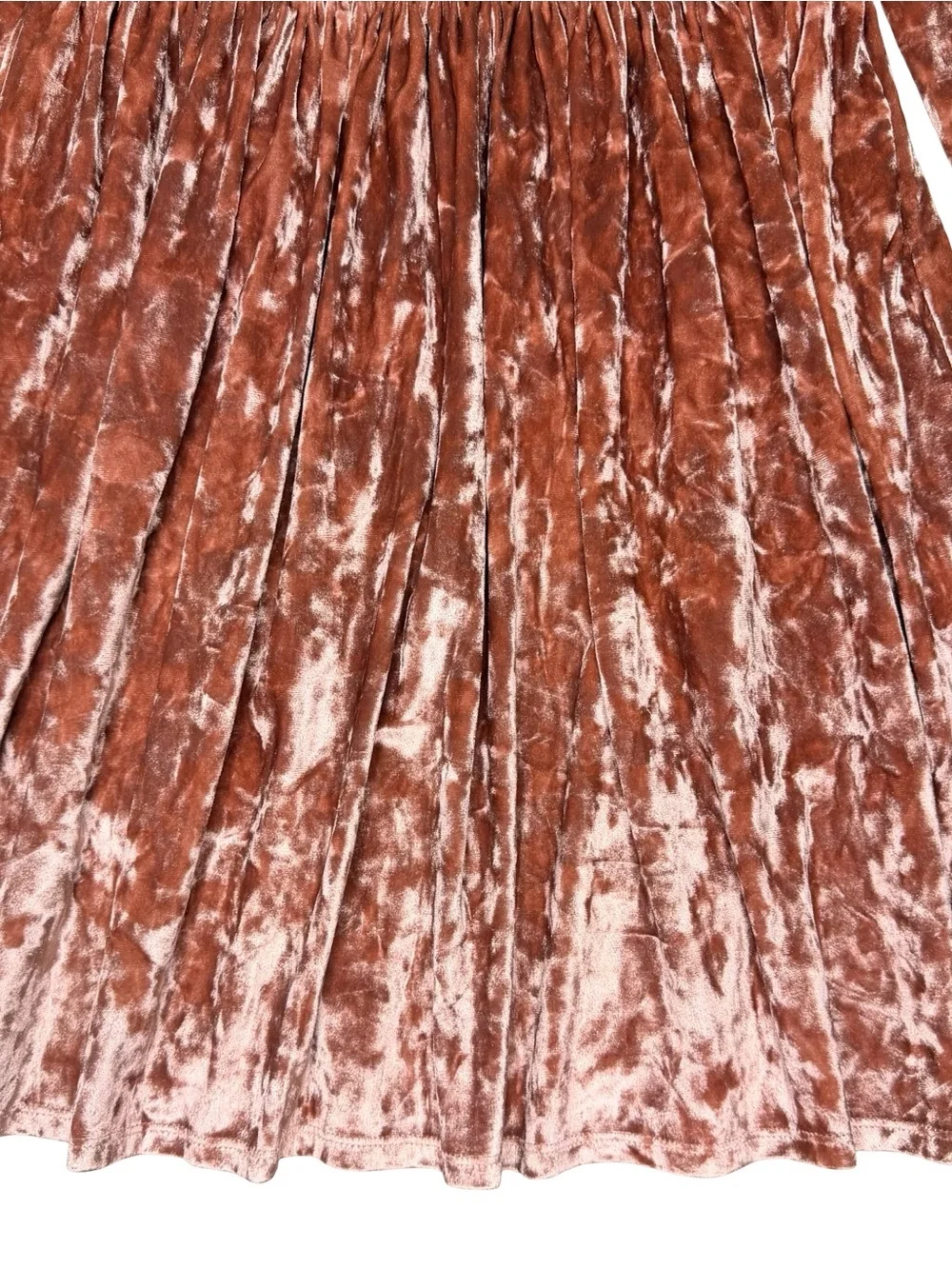 Pink Chicken Crushed Velvet Dress Rose Gold- size 8- vguc